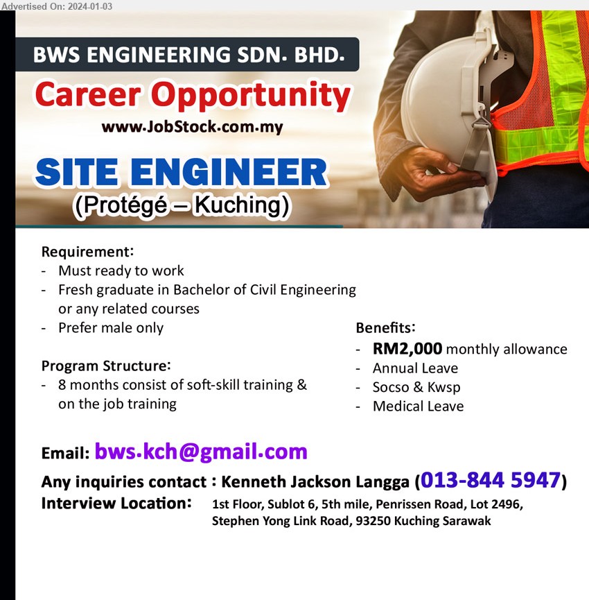 BWS ENGINEERING SDN BHD - SITE ENGINEER