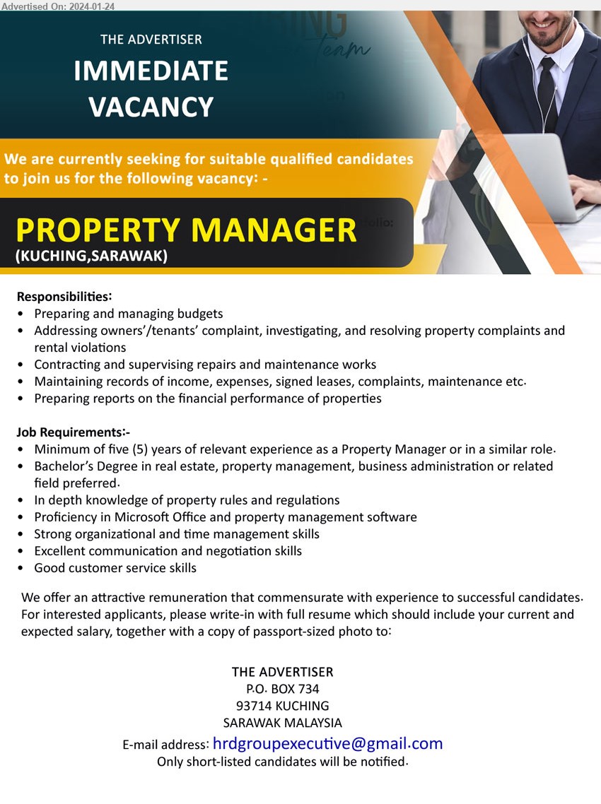 ADVERTISER - PROPERTY MANAGER